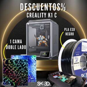 Combo 3- Creality K1C + Filamento PLA ESD + Cama impresión de doble lado