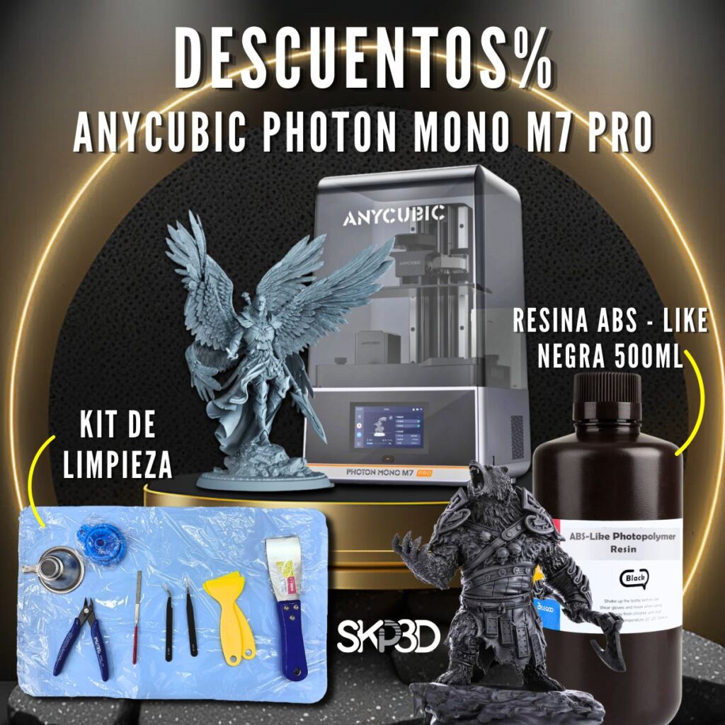 Combo 2- Photon M7 Pro + Resina ABS-Like negro 500 ml + Kit de Limpieza de Resina